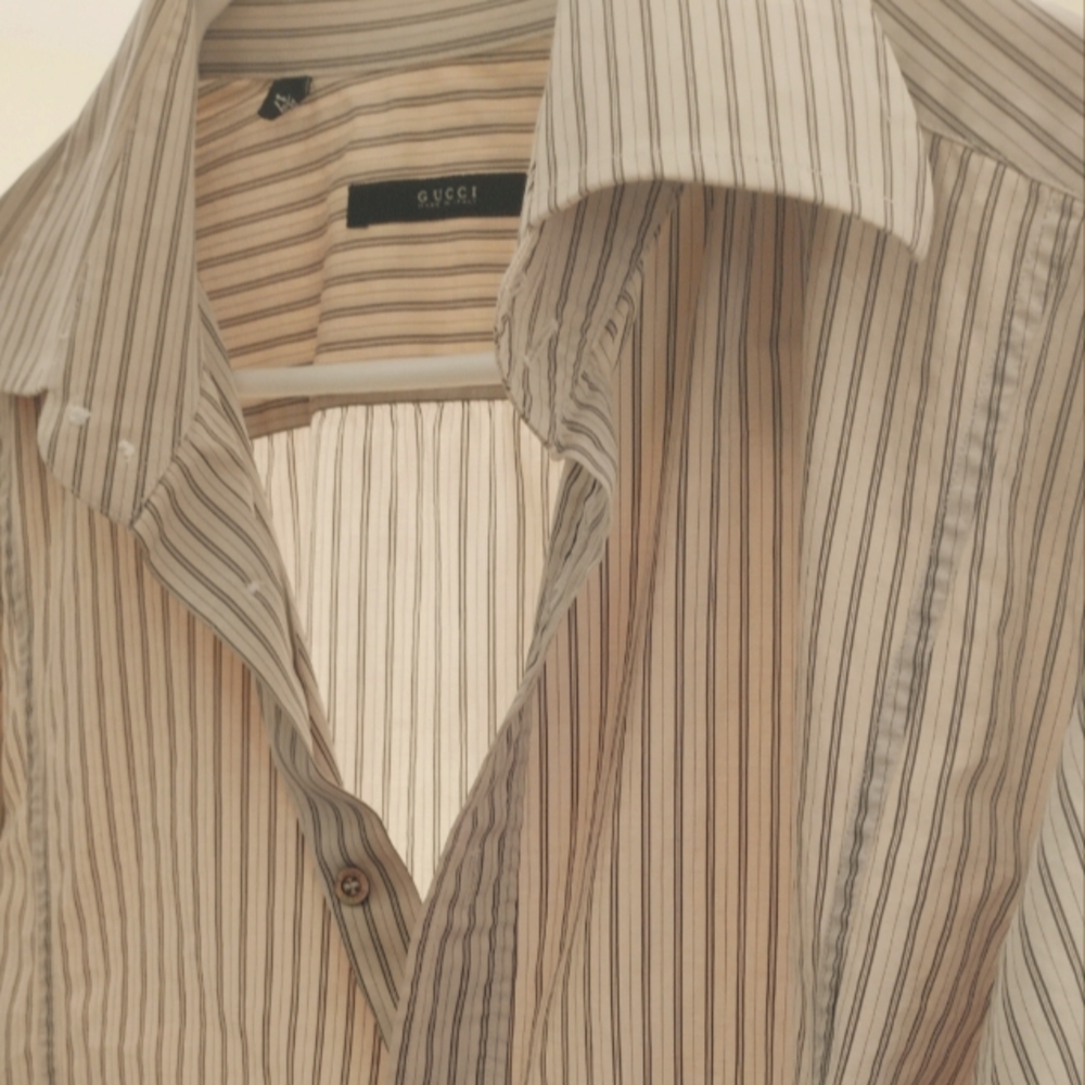 Gucci Men's Striped Shirt - Brown